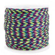 Trendy gevlochten koord 2mm Neon yellow-blue